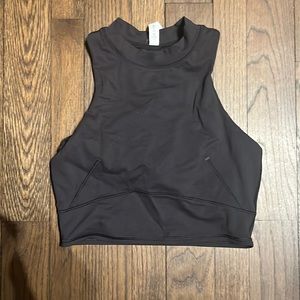 Lululemon black mock neck sports bra, size 6